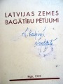 Latvijas zemes bagātību pētījumi. Zemes bagātību pētīšanas institūta izdevums, 1939, Rīgā