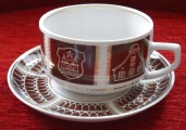 RPR Riga - Кофейная чашка с блюдцем. 1970-е годы, фарфор. Блюдце диам. 15,5 см, чашка h 5,5 см; диам. 10 см