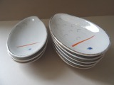 RPR - Set of plates for caviar "Fishes" 8 pcs. Porcelain