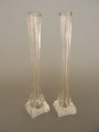 Vases pair in Art Nouveau style, glass, h 20 cm