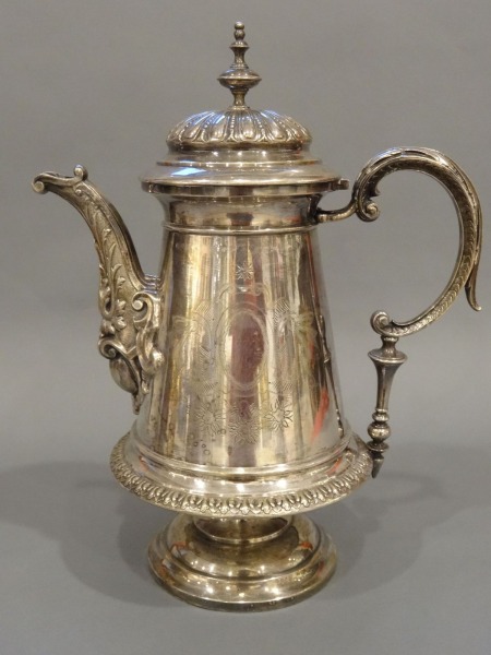 Silver-plated coffee pot, Germany h 29 cm