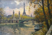 Alexander III Bridge and the banks of the Seine