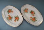 PFF Riga - Plates with flowers pair, 35x24 cm