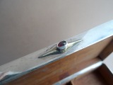 Silver case with garnet, with wood inside, 1919, 6x17x11.5 cm