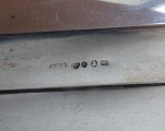 Silver case with garnet, with wood inside, 1919, 6x17x11.5 cm