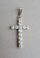 Zelta krustiņš 18 karati, kalna kristāls, 28mm 0.8 g.