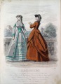 Engraving from the Paris fashion magazine "Les Modes Parisiennes"end of 19th century, 27x18.5 cm
