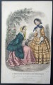 Гравюра из парижского журнала мод &amp;quot;Les Modes Parisiennes&amp;quot; конец 19 века, 27x18.5 см