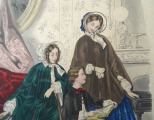 Гравюра из парижского журнала мод &amp;quot;Les Modes Parisiennes&amp;quot; конец 19 века, 27x18.5 см