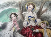 Гравюра из парижского журнала мод &amp;quot;Les Modes Parisiennes&amp;quot; конец 19 века, 27x18.5 см
