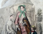 Гравюра из парижского журнала мод &amp;quot;Les Modes Parisiennes&amp;quot; конец 19 века, 27x18.5 см