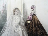 Гравюра из парижского журнала мод &amp;quot;Les Modes Parisiennes&amp;quot; конец 19 века, 27x18.5 см