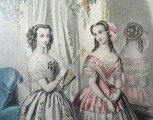 Гравюра из парижского журнала мод &amp;quot;Les Modes Parisiennes&amp;quot; конец 19 века, 27x18.5 см