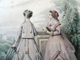 Гравюра из парижского журнала мод &amp;quot;Les Modes Parisiennes&amp;quot; конец 19 века, 27x18.5 см