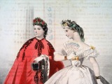 Гравюра из парижского журнала мод &quot;Les Modes Parisiennes&quot; конец 19 века, 27x18.5 см