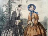 Гравюра из парижского журнала мод &amp;quot;Les Modes Parisiennes&amp;quot; конец 19 века, 27x18.5 см
