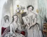 Гравюра из парижского журнала мод &amp;quot;Les Modes Parisiennes&amp;quot; конец 19 века, 27x18.5 см