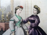 Гравюра из парижского журнала мод &amp;quot;Les Modes Parisiennes&amp;quot; конец 19 века, 27x18.5 см