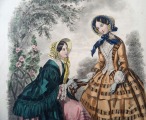 Гравюра из парижского журнала мод &amp;quot;Les Modes Parisiennes&amp;quot; конец 19 века, 27x18.5 см