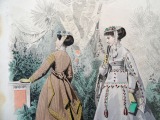 Гравюра из парижского журнала мод &amp;quot;Les Modes Parisiennes&amp;quot; конец 19 века, 27x18.5 см