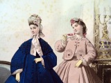Гравюра из парижского журнала мод &quot;Les Modes Parisiennes&quot; конец 19 века, 27x18.5 см