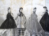 Гравюра из парижского журнала мод &quot;Les Modes Parisiennes&quot; конец 19 века, 27x18.5 см
