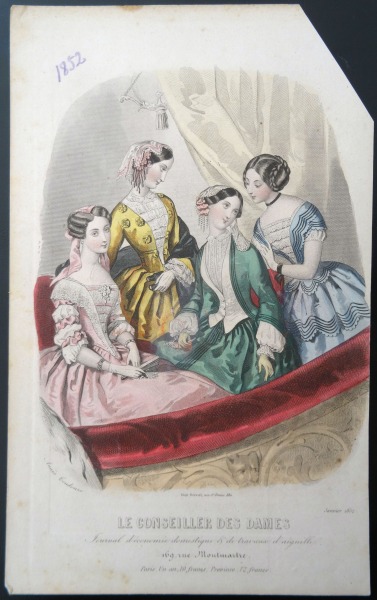 Гравюра из парижского журнала мод &amp;quot;Les Modes Parisiennes&amp;quot; конец 19 века, 27x18.5 см