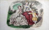 Гравюра из парижского журнала мод &amp;quot;Les Modes Parisiennes&amp;quot; конец 19 века, 27x18.5 см