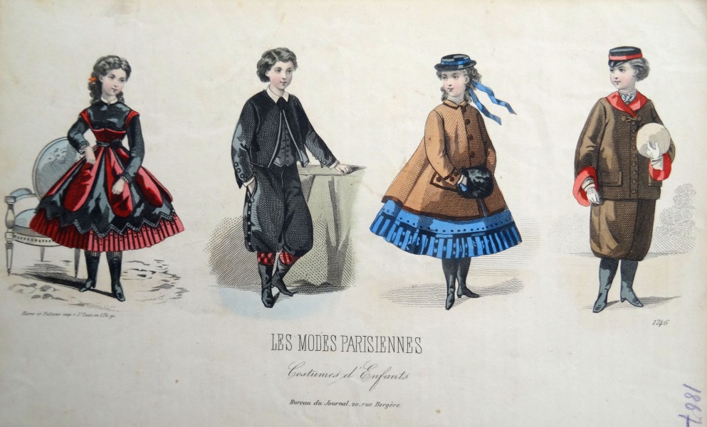 Гравюра из парижского журнала мод &amp;quot;Les Modes Parisiennes&amp;quot; конец 19 века, 27x18.5 см
