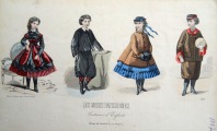 Гравюра из парижского журнала мод &amp;quot;Les Modes Parisiennes&amp;quot; конец 19 века, 27x18.5 см