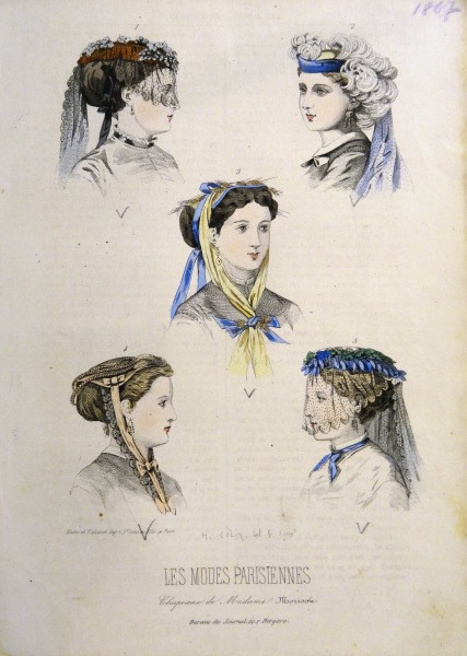 Gravīra no Parīzes modes žurnāla &quot;Les Modes Parisiennes&quot; 19.gs. beigas, 27x18,5 cm