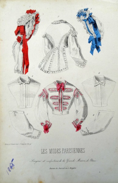 Gravīra no Parīzes modes žurnāla &amp;quot;Les Modes Parisiennes&amp;quot; 19.gs. beigas, 27x18,5 cm