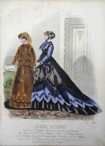 Гравюра из парижского журнала мод &amp;quot;Les Modes Parisiennes&amp;quot; конец 19 века, 27x18.5 см