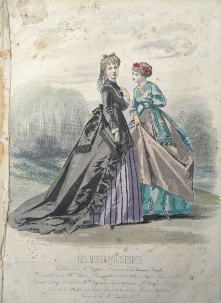Гравюра из парижского журнала мод &amp;quot;Les Modes Parisiennes&amp;quot; конец 19 века, 27x18.5 см