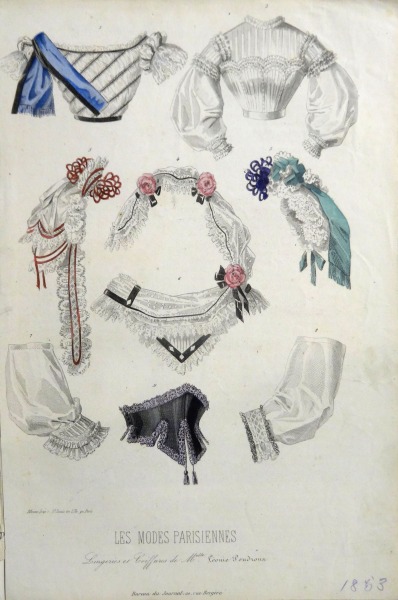 Гравюра из парижского журнала мод &quot;Les Modes Parisiennes&quot; конец 19 века, 27x18.5 см