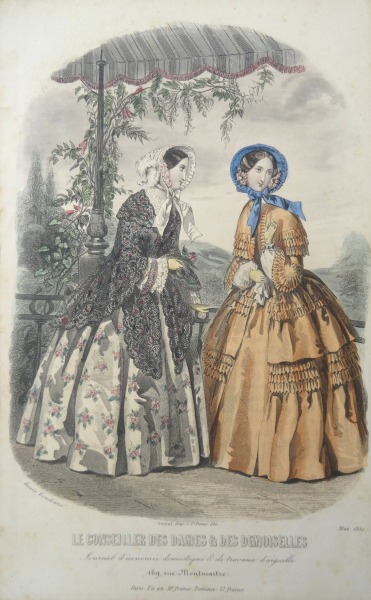 Гравюра из парижского журнала мод &amp;quot;Les Modes Parisiennes&amp;quot; конец 19 века, 27x18.5 см
