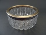 Kristāla cukurtrauks ar sudraba apmali, d 14,5 cm h 7 cm