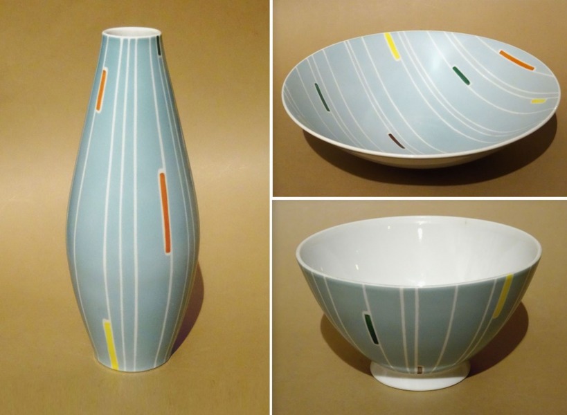 Walendorf - Vāze un divi šķīvji, porcelāns