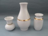 RPR - Trīs vāžu komplekts, porcelāns h 18 cm, h 10,5 cm, h 8,5 cm