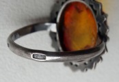 Sudraba gredzens ar dzintaru 875 prove, svars 2.96 g