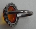 Sudraba gredzens ar dzintaru 875 prove, svars 2.96 g