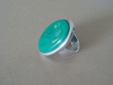 Silver ring with turquoise stone, fineness 925, weight 10.16 gr.