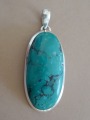 Silver pendant with turquoise stone, fineness 925, weight 22.18 gr.