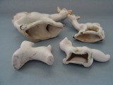Roe deer with deer, fox, cat, biscuit porcelain