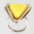 Silver ring with amber size 17.5 mm, fineness 925, 11.6 gr.