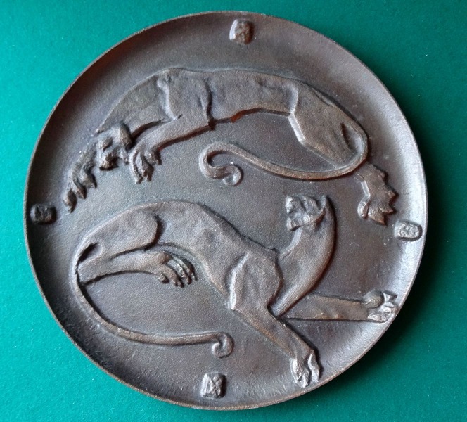 Decorative wall plate - Two panthers