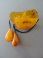 Amber brooch with pendants