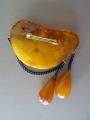 Amber brooch with pendants