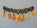 Chain with amber pendants 17.7gr.