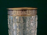 Crystal vase with silver border, h 28.5 cm